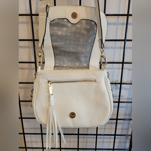 Juicy Couture Studded Moto Rocker Off White Crossbody Bag - Picture 9 of 10